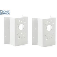 Konstsmide - 2er-Set Eckbefestigungen für Wandleuchten, Aluminium weiß, Höhe 19cm von Konstsmide