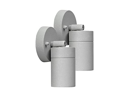 2er-Set Edelstahl Wandspot MODENA grau, GU10, Höhe 10,5 cm, IP44; Konstsmide 7598-300 von Konstsmide