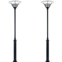 2er Set Mastleuchte / Gartenlaterne gemini, Höhe 220cm, Alu schwarz / Opalglas 2er Set Mastleuchte / Gartenlaterne gemini, Höhe 220cm, Alu schwarz / Opalglas von Konstsmide