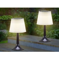 2er-Set Solar High Power LED-Tischlampe ASSISI, IP44, schwarz, Höhe 36 cm von Konstsmide