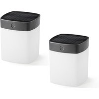2er Set Solar LED Leuchte mit 3-Stufen Dimmer ASSISI, Höhe 14,5cm, IP44, Grau 2er Set Solar LED Leuchte mit 3-Stufen Dimmer ASSISI, Höhe 14,5cm, IP44, Grau von Konstsmide