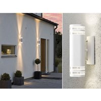 Konstsmide - 2er-Set Up-Down Wandleuchte modena Aluminium weiß, GU10, Höhe 28,5 cm, IP44 von Konstsmide