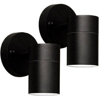 Konstsmide - 2er-Set Wandleuchte modena Down-Light schwarz, GU10, Höhe 9 cm, IP44 von Konstsmide