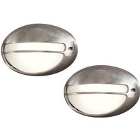 2er Set dimmbare Außenwandleuchte torino oval, Aluminium / Acrylglas opal von Konstsmide