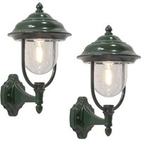 2er-Set stehende Wandleuchte PARMA, Aluminium grün, E27, IP43 von Konstsmide