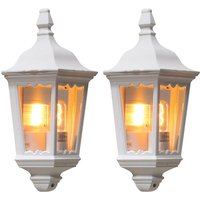 2er-Set weiße Wandleuchten Halbschale firenze, E27, Aluminium, Höhe 44 cm 2er-Set weiße Wandleuchten Halbschale firenze, E27, Aluminium, Höhe 44 cm von Konstsmide