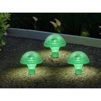 3-er Set led Solarleuchten, Grün mit Erdspieß Höhe 27,5 cm von Konstsmide