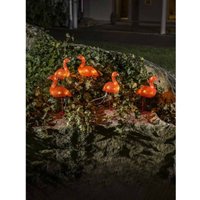 Konstsmide - 6267-803 led Acryl Flamingos, 5er-Set, 40 bernsteinfarbene Dioden, 24V Außentrafo, Weißes Kabel von Konstsmide