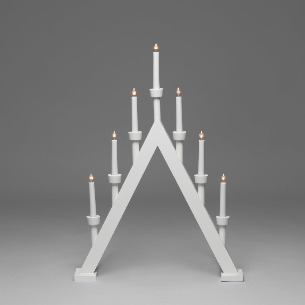 Electric candlestick 7L wood 65cm (Weiß) von Konstsmide