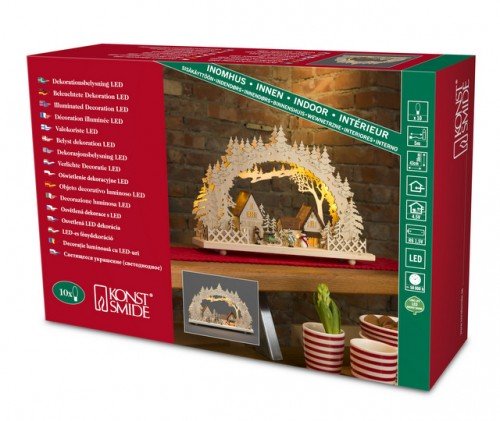 Holzleuchter 'Dorf' mit 10 warm weißen LED Leuchten Holzleuchter 'Dorf' mit 10 warm weißen LED Leuchten von Konstsmide