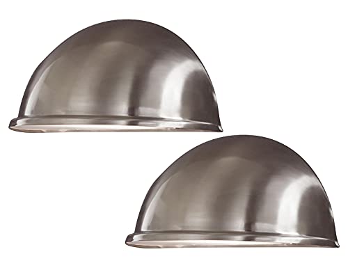 KONSTSMIDE 2er Set Außenwandleuchte Downlight TORINO in Edelstahl, 28 x 13,5 cm, Hausbeleuchtung, 7326-000 von Konstsmide