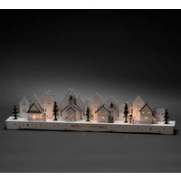 Konstsmide LED-Dekoration, Holzsilhouette Dorf, Höhe: 18,8 cm, innentrafo/Batteriebetriebbetrieb, weiß - weiss von Konstsmide