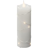 KONSTSMIDE LED-Kerze "Weihnachtsdeko", LED Echtwachskerze weiß, mit 3D Flamme und silberfb. Draht umwickelt KONSTSMIDE LED-Kerze "Weihnachtsdeko", LED Echtwachskerze weiß, mit 3D Flamme und silberfb. Draht umwickelt von Konstsmide