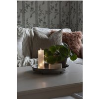 KONSTSMIDE LED-Kerze "Weihnachtsdeko" LED Echtwachskerze weiß, mit 3D Flamme und silberfb. Draht umwickelt von Konstsmide