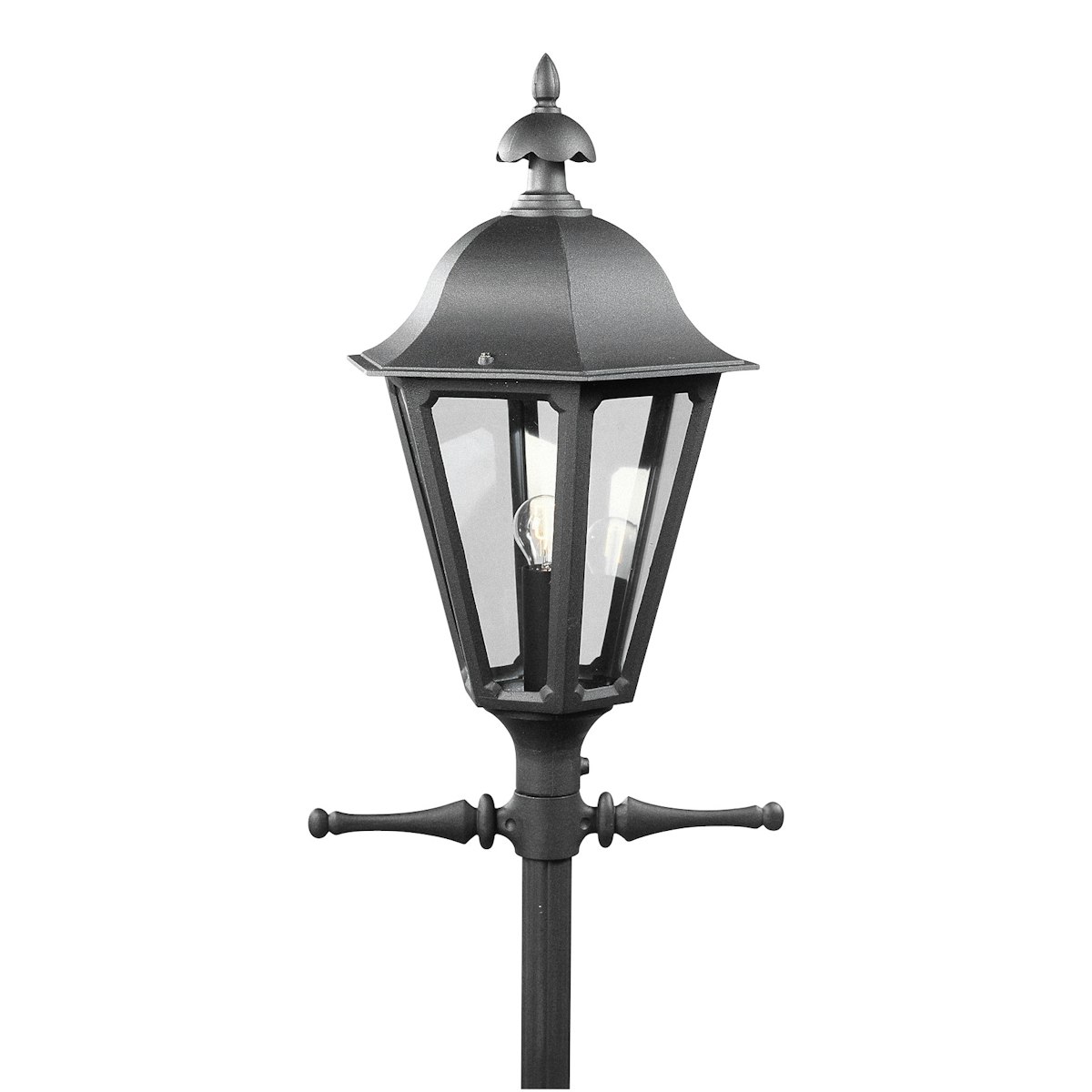 Konstmide Gartenleuchtenkopf Pallas, 1-flammig, matt schwarz, klares Acrylglas (567-750) von Konstsmide