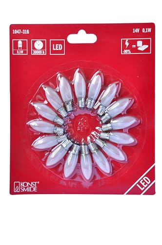 Konstsmide 1047-316 LED-Ersatzlampe St. E10 14V Warmweiß, 0.2 W, 16 Stück (1er Pack) von Konstsmide