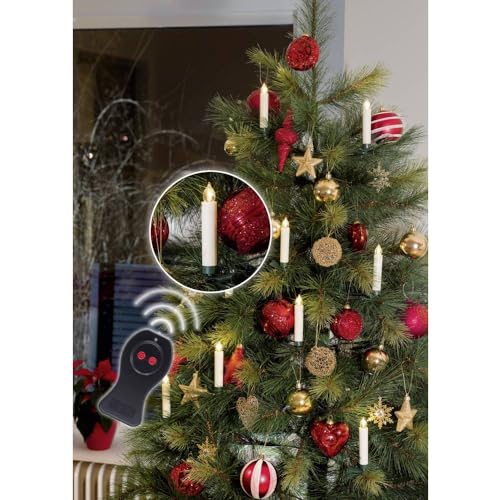 Konstsmide 1900-100 LED-Kerze 10er Set Schwarz Warmweiß (B x H) 4.3 cm x 13 cm von Konstsmide