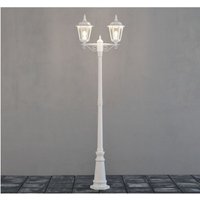 Konstsmide - 2-flammige Gartenlaterne firenze, Aluminium weiß, inkl. Pfahl von Konstsmide