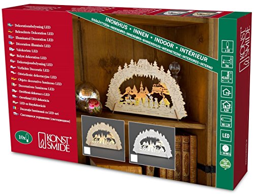 Konstsmide 2833-210 LED Holz Silhouette Weihnachtsdorf 10 warm weiße Dioden / 4.5V Innentrafo oder Batt.: 3xAA 1.5V weiß Konstsmide 2833-210 LED Holz Silhouette Weihnachtsdorf 10 warm weiße Dioden / 4.5V Innentrafo oder Batt.: 3xAA 1.5V weiß von Konstsmide