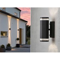 Konstsmide - 2er-Set Aluminium Up-Down Wandleuchte modena schwarz, GU10, Höhe 23,5 cm, IP44 von Konstsmide