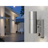 Konstsmide - 2er-Set Edelstahl Up-Down Wandleuchte modena mit Bewegungsmelder, GU10, h: 20 cm Konstsmide - 2er-Set Edelstahl Up-Down Wandleuchte modena mit Bewegungsmelder, GU10, h: 20 cm von Konstsmide