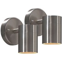 Konstsmide - 2er-Set Edelstahl Wandleuchte modena Down-Light, GU10, Höhe 9 cm, IP44 von Konstsmide