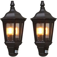Konstsmide - 2er-Set schwarze Wandleuchten Halbschale Bewegungsmelder firenze, E27, Aluminium Konstsmide - 2er-Set schwarze Wandleuchten Halbschale Bewegungsmelder firenze, E27, Aluminium von Konstsmide
