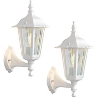 Konstsmide - 2er-Set stehende Wandleuchten firenze, E27, Aluminium weiß, Höhe 36 cm von Konstsmide