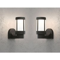 2er set Außenwandleuchten aus Aluminium Schwarz mit Acrylglas, Höhe 23,5cm 2er set Außenwandleuchten aus Aluminium Schwarz mit Acrylglas, Höhe 23,5cm von Konstsmide