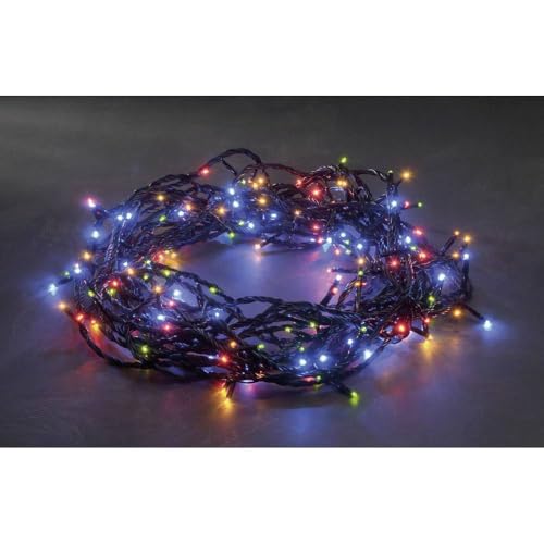 Konstsmide 3630-500 Micro LED Lichterkette / für Außen (IP44) / 24V Außentrafo / mit 8 Funktionen, Steuergerät und Memoryfunktion, 80 LEDs, Bunt von Konstsmide