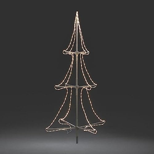 Konstsmide LED Schlauchsilhoutte Tannenbaum, 3D, klein, 216 warm weiße Dioden, 24V Außentrafo, transparentes Kabel - 3942-103 von Konstsmide