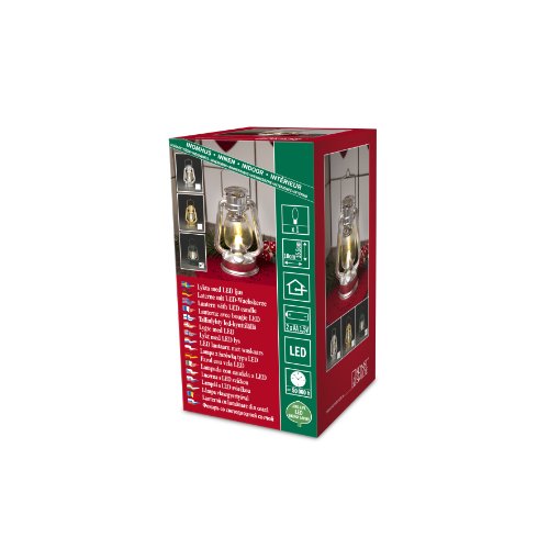 Konstsmide LED Sturmlaterne, grün, 1 warm weiße Diode, batteriebetrieben, Innen, 2 x AA 1.5V (exkl.) - 4129-900 von Konstsmide