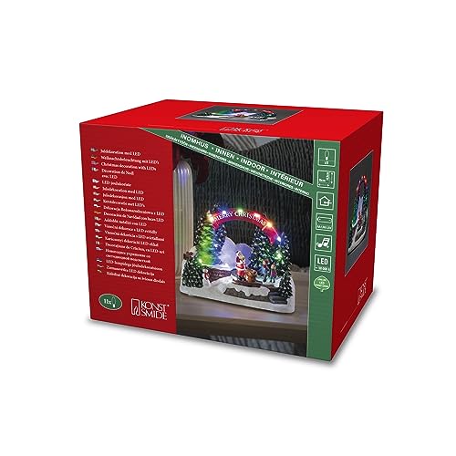 Konstsmide 4244-000 Weihnachtsmann mit Kind Mehrfarbig LED Bunt mit Schalter, mit Musik von Konstsmide