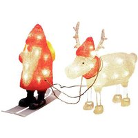 Konstsmide 6239-103 Acryl-Figur EEK: G (A - G) Weihnachtsmann, Rentier Warmweiß LED Rot, Weiß von Konstsmide