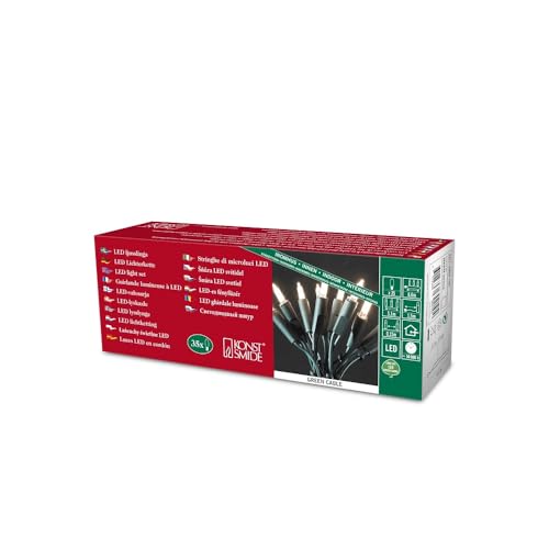 Konstsmide 6302-100 LED Minilichterkette / für Innen (IP20) 230V Innen / 35 warm weiße Dioden / grünes Kabel von Konstsmide