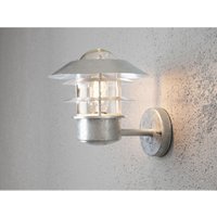 Stylische Außen Wandlaterne MODENA stehend, Stahl Silber, Höhe 24cm Stylische Außen Wandlaterne MODENA stehend, Stahl Silber, Höhe 24cm von Konstsmide