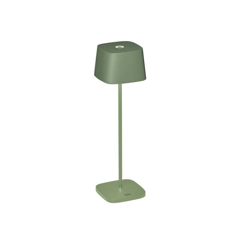 Konstsmide Capri-Mini USB-Tischleuchte Grün/grau, 2700/3000K, dimmbar, eckig von Konstsmide