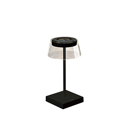 Konstsmide Designer-Tischleuchte Scilla | schwarz | Indoor/Outdoor | USB-Tischleuchte | Aluminum/Glas | 2 Lichtfarben | Akkulaufzeit bis zu 20h | 7816-750, 10 cm (L)/10 cm (B)/36 cm (H) von Konstsmide