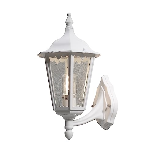 Konstsmide Firenze 7213-250 Wandleuchte B: 23,5cm T: 30cm H: 48cm / 1x100W / IP43 / lackiertes Aluminium / matt-weiß von Konstsmide