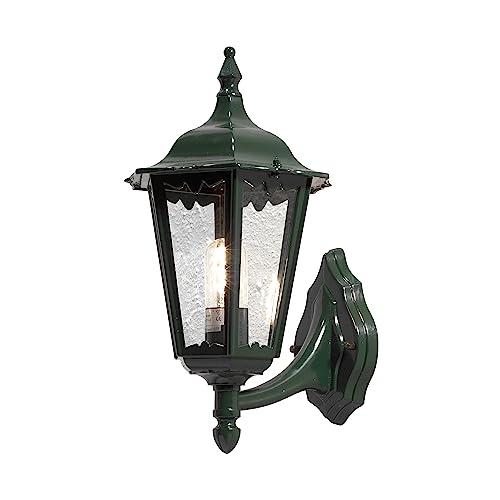 Konstsmide Firenze 7213-600 Wandleuchte B: 23,5cm T: 30cm H: 48cm / 1x100W / IP43 / lackiertes Aluminium / grün von Konstsmide