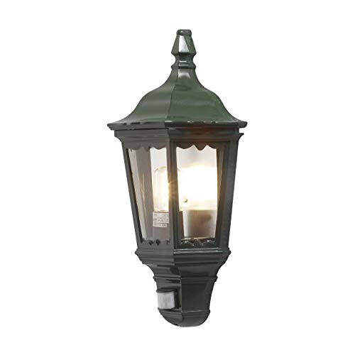 Konstsmide Firenze 7230-600 Wandleuchte B: 25cm T: 16cm H: 49,5cm / 1x100W / IP43 / lackiertes Aluminium / grün / mit BWM von Konstsmide