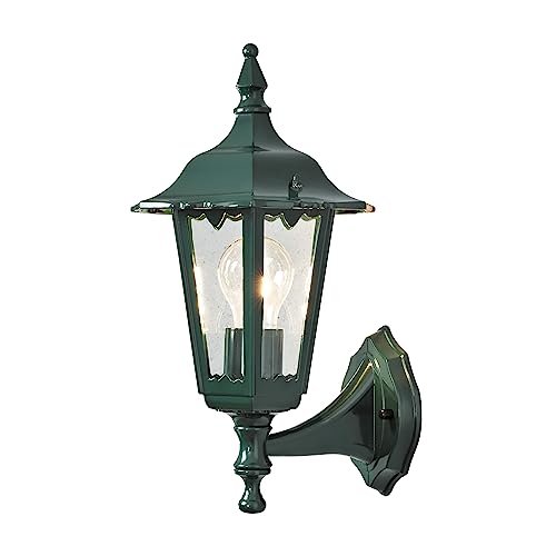 Konstsmide Firenze 7232-600 Wandleuchte / B: 19cm T: 22cm H: 36cm / 1x60W / IP43 / lackiertes Aluminium / grün von Konstsmide