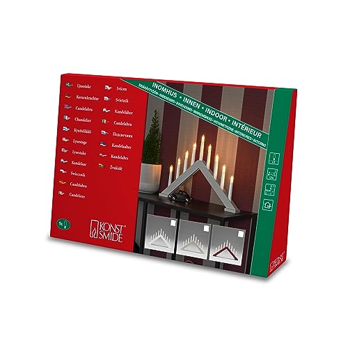 Konstsmide Holzleuchter, mattweiß lackiert, mit an/aus Schalter, 9 klare Birnen, 230V, Innen, weißes Kabel - 3984-205 Konstsmide Holzleuchter, mattweiß lackiert, mit an/aus Schalter, 9 klare Birnen, 230V, Innen, weißes Kabel - 3984-205 von Konstsmide