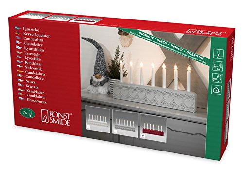 Konstsmide Holzleuchter mit Struktur, rot lackiert, 7 klare Birnen, 230V, Innen, weißes Kabel - 3581-510 Konstsmide Holzleuchter mit Struktur, rot lackiert, 7 klare Birnen, 230V, Innen, weißes Kabel - 3581-510 von Konstsmide