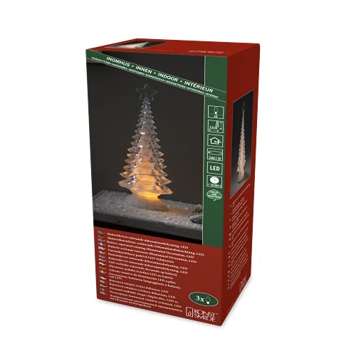 Konstsmide LED Acryl Weihnachtsbaum, rotierend, 3 warm weiße Diode, batteriebetrieben, Innen, 3 x AA 1.5V (exkl.) - 2802-000 von Konstsmide