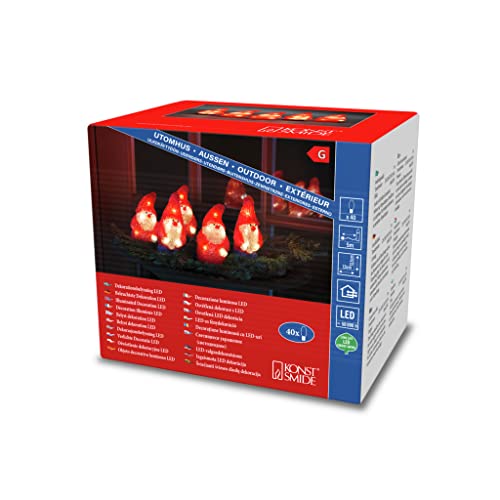 Konstsmide LED Acryl Weihnachtsmann, 5er-Set, 40 warm weiße Dioden, 24V, Außen (IP44), weißes Kabel - 6240-103 von Konstsmide