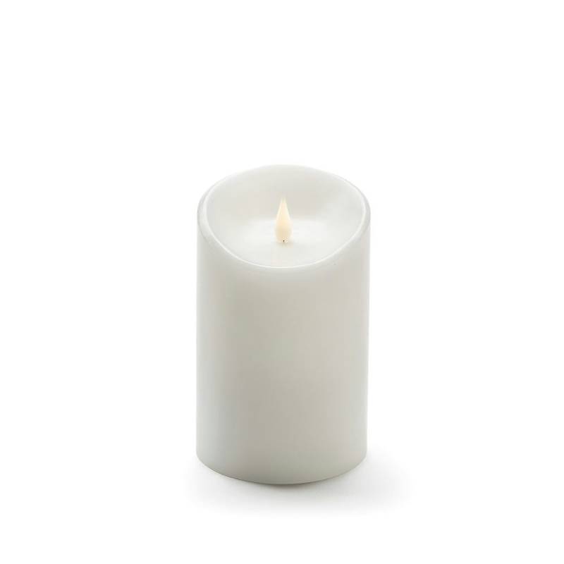 Konstsmide Weihnachtsbeleuchtung  LED Echtwachskerze weiß 3D Flamme Ø10cm von Konstsmide