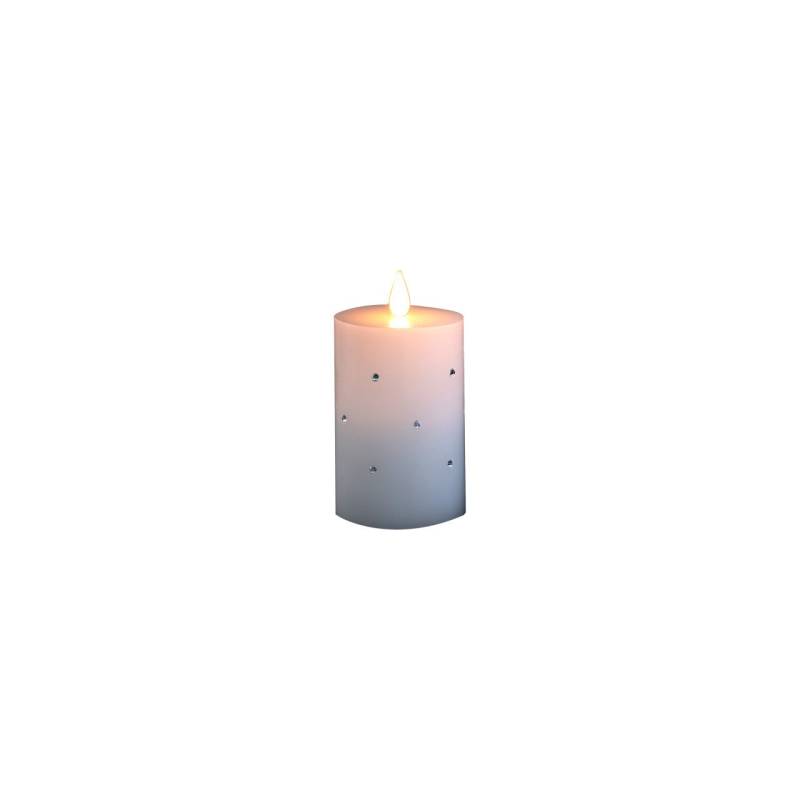 Konstsmide LED Echtwachskerze weiß mit 3D Flamme und Kristallen von Konstsmide