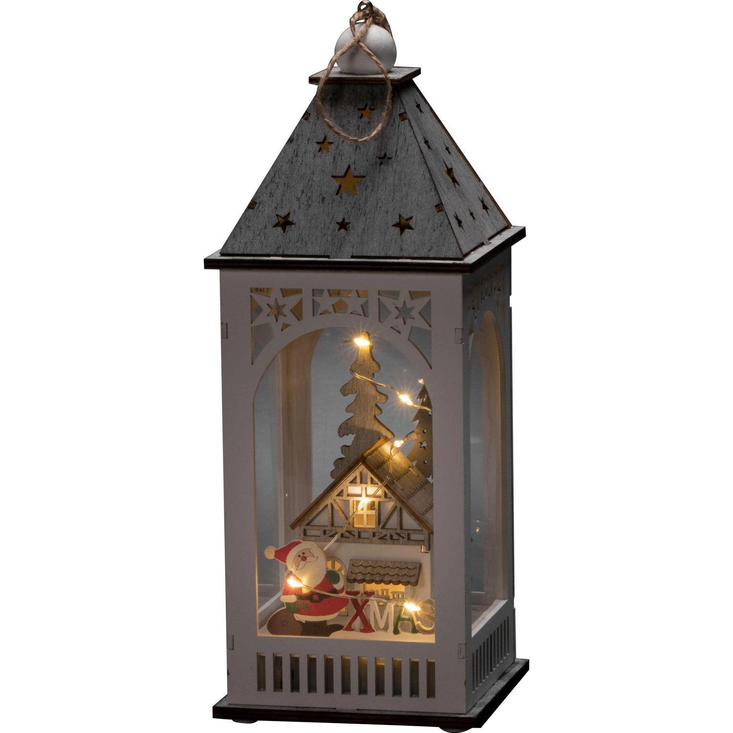 Konstsmide LED Holzlaterne Weiß mit Haus 8 Dioden Warmweiß Konstsmide LED Holzlaterne Weiß mit Haus 8 Dioden Warmweiß von Konstsmide