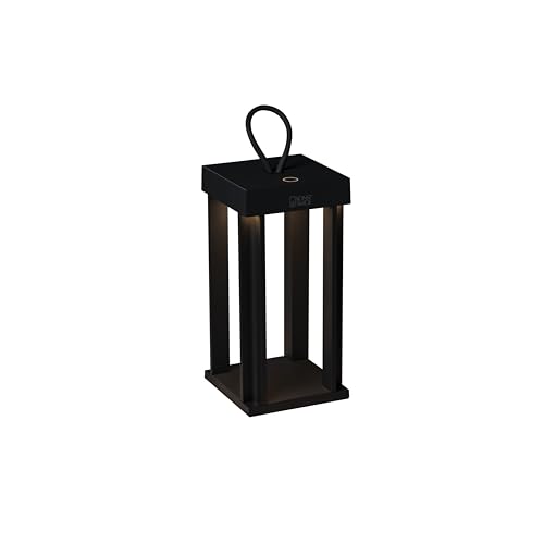 Konstsmide LED Laterne Cannes | schwarz | Indoor/Outdoor | Aluminum| Akkulaufzeit bis zu 20h | 7819-750, 15 cm (L)/15 cm (B)/42 cm (H) von Konstsmide